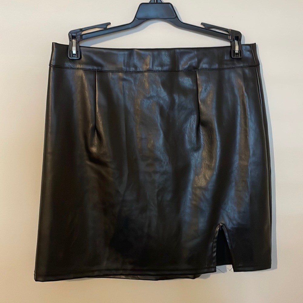 Lulus Black Vegan Leather Skirt